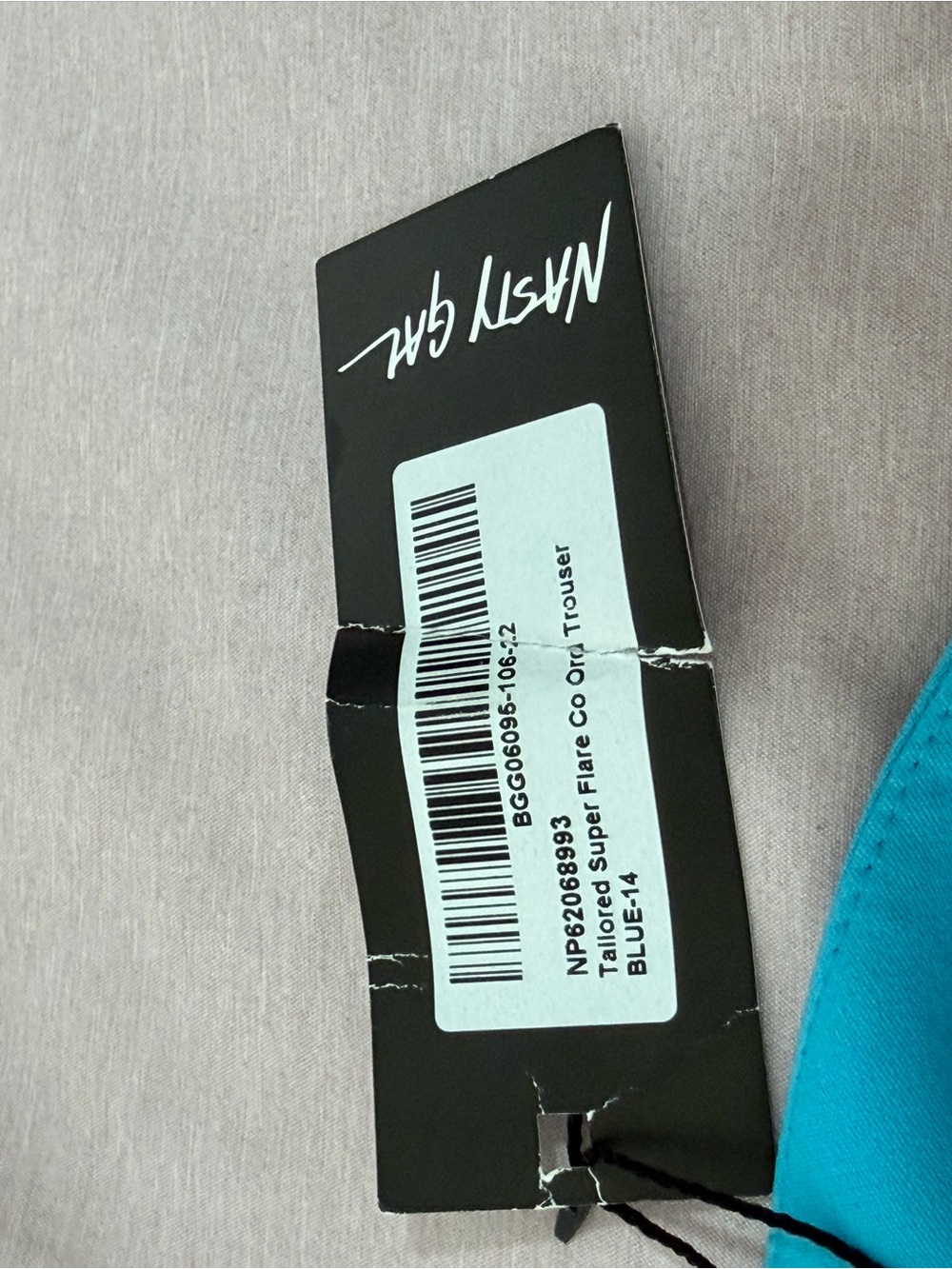 NWT Nasty Gal Turquoise Tailored Super Flare Co-Ord Trousers Sz UK 14/US 10 - Picture 5 of 7